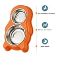thumbnail image 3 of vnanda Pet Bowl Double Cat Dog Bowl Stainless Steel Non-slip Easy Cleaning Prevents Splashing Protects Cervical Vertebrae Pet Feeder Bowl Heightened Pet Bowl, 3 of 8