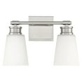 thumbnail image 2 of Trade Winds Billie 2-Light Bathroom Vanity Light in Brushed Nickel, 2 of 5