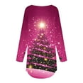 thumbnail image 4 of Craaazy Womens Christmas Shirts Funny Xmas Santa Cute Christmas Tree With Lights Printing Tops Gifts For Women, 4 of 5