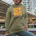 thumbnail image 2 of Stay Weird with Retro Wavy Smiling Faces Art Merch Gift, Sand Hooded Sweatshirt or Hoodie, 2XL, 2 of 5