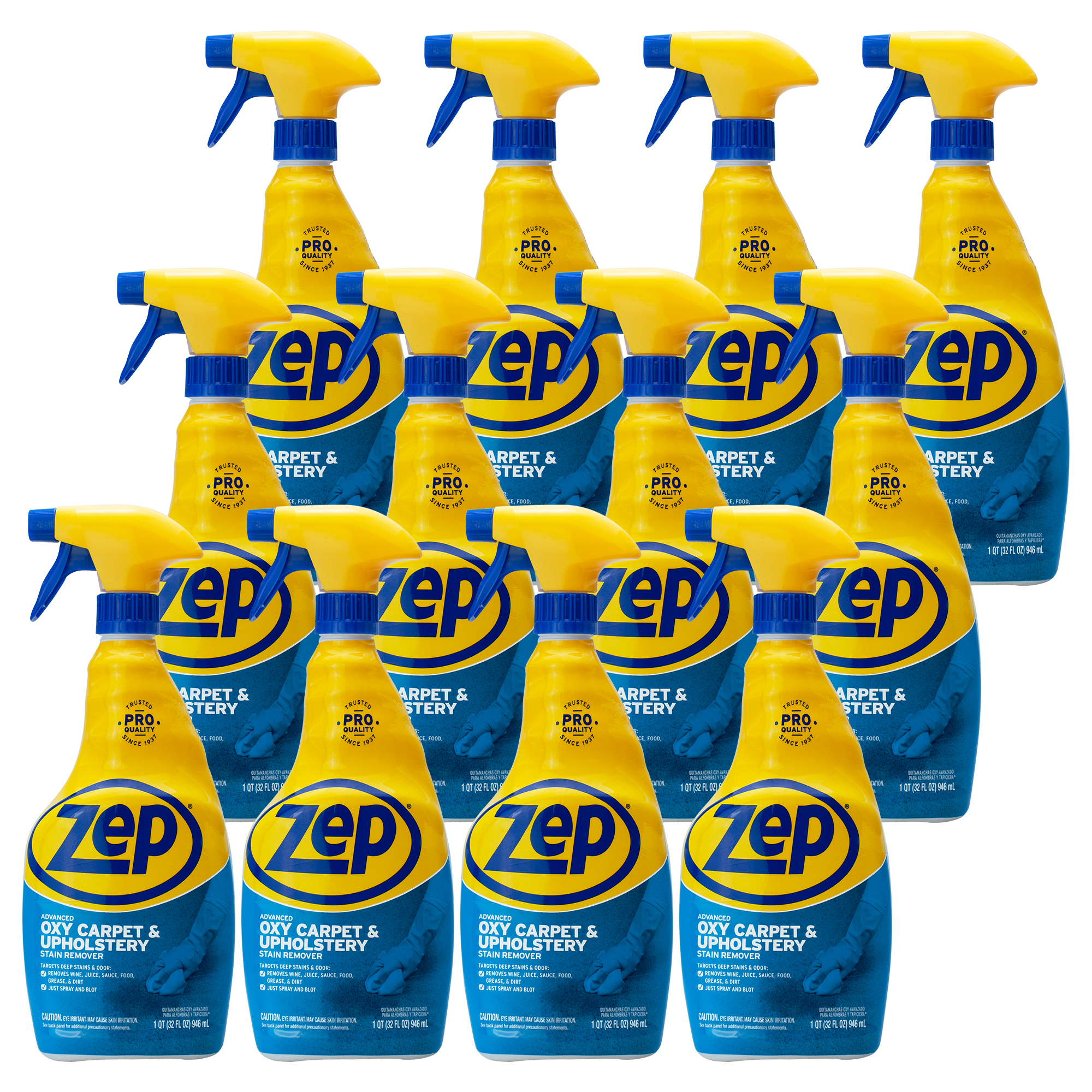 Zep Advanced Oxy Carpet & Upholstery Stain Remover – 32 oz (Case of 12) ZUOXSR32 – Targets Deep Stains & Odors