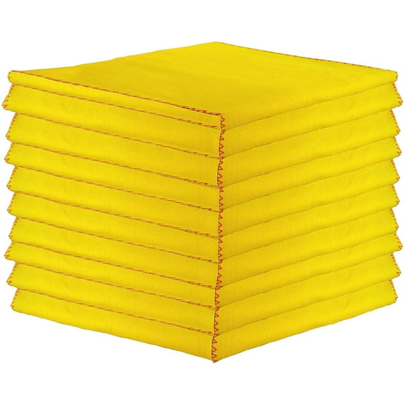 12 Pack 100% Cotton Yellow Dust Cloths Washable Kitchen Cleaning Rags
