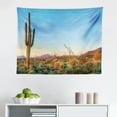 thumbnail image 1 of Saguaro Tapestry, Blooming Brittlebush Superstition Wilderness by The Mountain Phoenix View, Fabric Wall Hanging Decor for Bedroom Living Room Dorm, 2 Sizes, Orange and Brown, by Ambesonne, 1 of 1