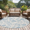 thumbnail image 4 of Farmhouse Light Blue Floral 6FT Round Area Rugs for Living Room Linen Boho Paisley Flower Rustic Ultra-Thin Non-Slip Round Rugs Machine Washable Low Pile Circle Carpet for Bedroom Kitchen Nursery, 4 of 9
