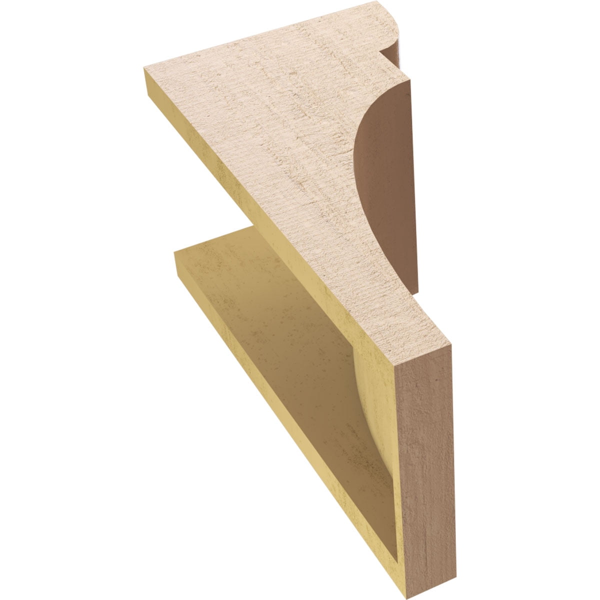 8"W x 8"D x 16"H Wide Yorktown Rough Cedar Woodgrain TimberThane Corbel, Primed Tan