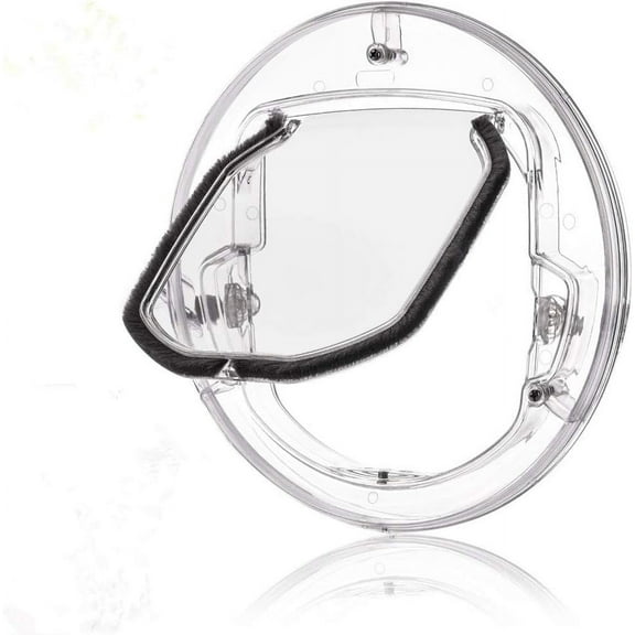 Cat Door for Interior Exterior Doors, 4 Way Locking Pet Door Dog Window Gate 11.8 inch Round Clear Extra Large Cat Flap Door