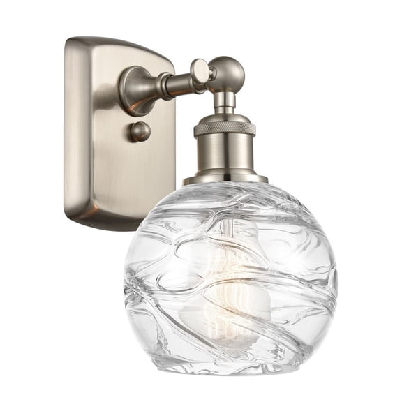Innovations 516-1W-SN-G1213-6-LED Small Deco Swirl 1 Light Sconce part of the Ballston Collection, Brushed Satin Nickel