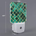 thumbnail image 2 of Balery Green Mosaic Glass Pattern LED Night Light with Automatic Sensor Plug in Night Light with Dusk-to-Dawn Light Sensor LED Nightlight 0.5W-UK, 2 of 7