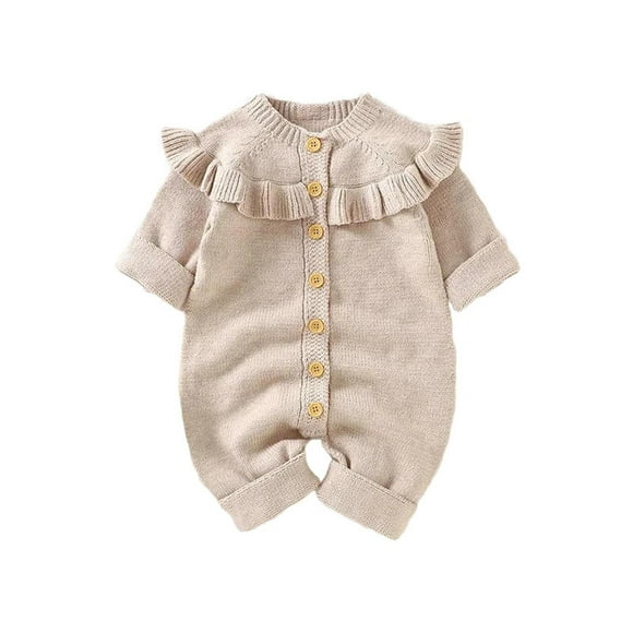 HAiming Newborn Infant Baby Girl Knit Romper Bodysuit Girls Ruffle Jumpsuit Pants Clothes Outfits Sweater