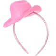 thumbnail image 1 of Chapeau de Cowboy Rose à la Mode Mini Bandeau pour Cheveux en Polyester Confortable et Élastique, 1 of 8