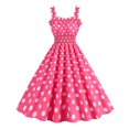 thumbnail image 1 of Femmes Robe Princesse Style A-Ligne Grand Ourlet Volants Couleur Assortie Taille Élastique Serrée Robe de Bal de Fête de Noël Sans Manches, 1 of 9