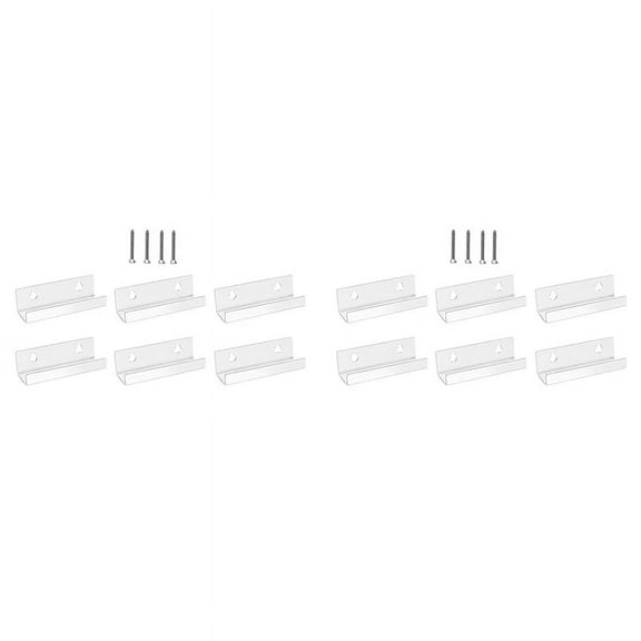 Vinyl Record Shelf Wall Mount 12 Pack, 4 INCH Clear Acrylic Album Record Holder Display Floating for Bathroom, Bedroom