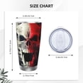 thumbnail image 4 of Haiem Red And White Screaming Demon Skull Printed 20oz Straight Skinny Car Cups With Insulated Cup Sleeve Portable Handle, Sports Travel Coffee Mug, Stainless Steel, Insulated-Straw Three-piece Set, 4 of 8
