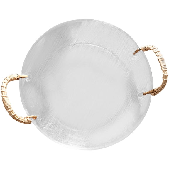 TABLZONE White Round Glass Fruit Bowl Minimalist Design for Home Kitchen Dining Table Decoration