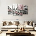 thumbnail image 2 of Elephant Stock Pink Paris Wall Art - Horizontal Multi Panel Canvas - Living Room Wall Decor - Places Multi Panel - Gray And White Decor - 75" x 48", 2 of 8
