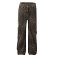 thumbnail image 7 of CONZONE Men's Baggy Jeans Wide Leg Leopard Jeans for Men Trendy Elastic Waist Graphic Streetwear Denim Pant With Pockets, 7 of 7