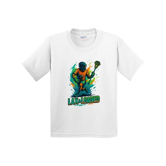 Inktastic Lacrosse Lax & Loaded Vibrant Sports Art Youth T-Shirt