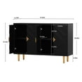 thumbnail image 4 of HLR Black 48" Modern Accent Sideboard Buffet Cabinet with 4 Doors Storage & Shelves for Kitchen, 4 of 8