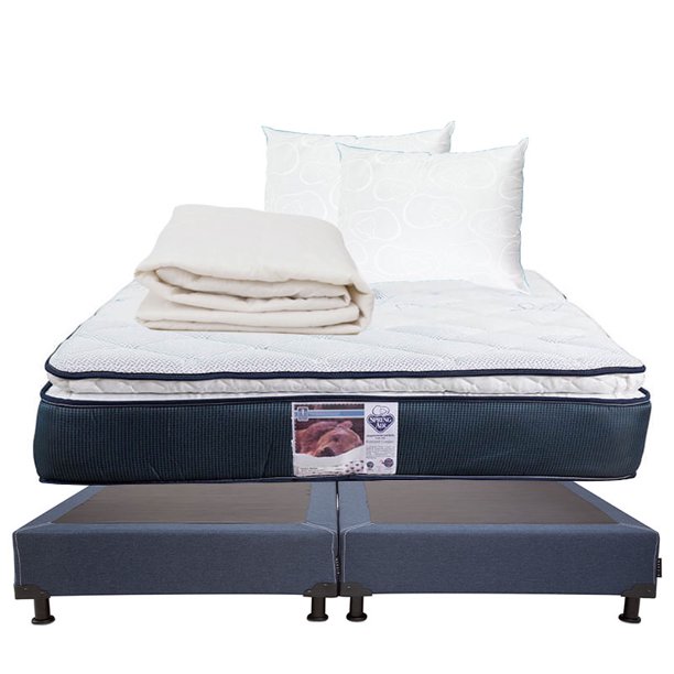 Colchón King Size + Box + Protector de colchón + 2 Almohadas Osos Spring Air Mónaco