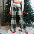 thumbnail image 2 of Women Winter Soild Color Pants Full Length Long Trousers Sports Pants with Plaid Print and Drawstring for Classic and Warm Wear,Light Green,XL, 2 of 8