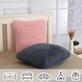 thumbnail image 6 of 2Pcs Soft Fuzzy Faux Fur Cushion Covers, Shaggy Plush Faux Fur Decorative, Fluffy Soft Fuzzy Square Cushion Cover Pillow Case for Bed Couch,Car Seat, Chair, Cafe Pink 18x18 inch, 6 of 7
