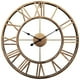 thumbnail image 1 of Reloj de pared grande con números romanos, silencioso, funciona con pilas, de cuarzo, redondo, grande, de metal, para el hogar, 1 of 5