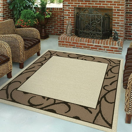 Orian Phoebe Border Indoor/ Outdoor Area Rug, Square