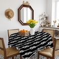 thumbnail image 3 of Black Knot Table Cloth Waterproof Tablecloths, Nautical Striped Monochrome Ocean Tablecloth Dining Table Cover for Kitchen Party Tabletop Outdoor, Square Tablecloth 60x60 Inch, 3 of 9