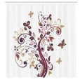 thumbnail image 2 of Ambesonne Floral Shower Curtain, Swirled Branches Tree Print, 69"Wx70"L, Eggplant Camel, 2 of 4