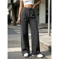 thumbnail image 4 of Floral Print Women Long Jeans Wide Leg Casual Denim Pants, 4 of 6