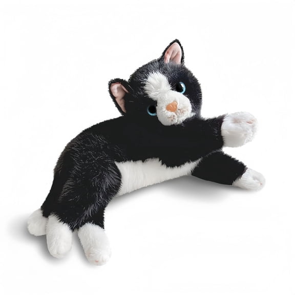 Realistic Cat Stuffed Animal - Soft Cute Kitten Plush Toy Home Decor Festival Gift-Black 17.7 Inches