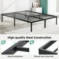 thumbnail image 4 of ACCVER King Size 14" Heavy Duty Metal Platform Bed Frame with Steel Slat Support, Ample Under-Bed Storage, No Box Spring Needed, 4 of 7