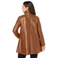 thumbnail image 3 of Jessica London Women's Plus Size A-Line Zip Front Leather Jacket, 3 of 5