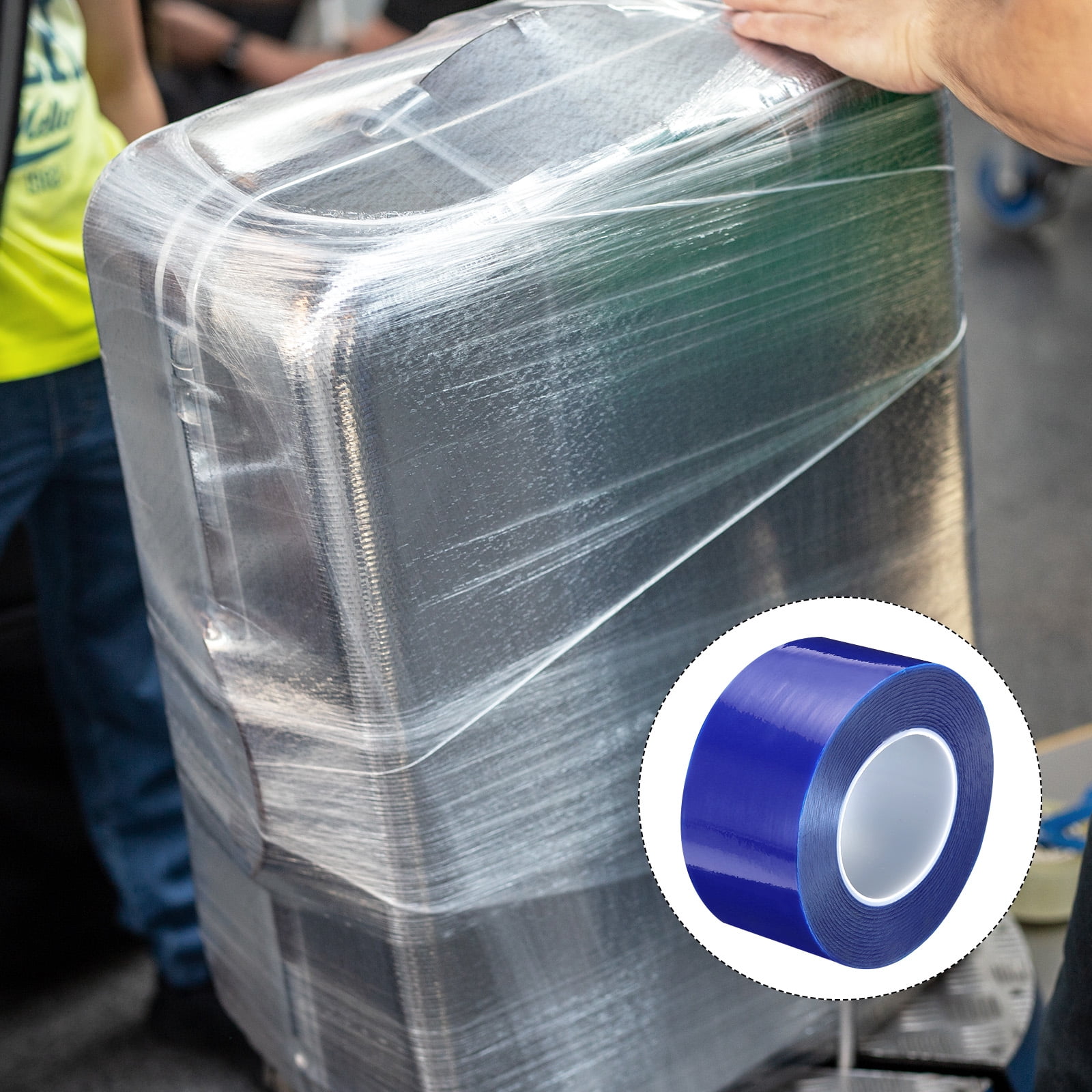 Unique Bargains PE Protective Film for Aluminum Doors and Surfaces Protection Blue 2.36" x 656Ft