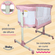 thumbnail image 3 of Cuna Colecho 2 en 1 Alessandro portátil 6 posiciones y mosquitero rosa, 3 of 8