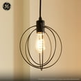 thumbnail image 4 of GE Industrial Round Pendant Light Fixture, Matte Black, 72-inches, 4 of 8