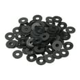 thumbnail image 1 of Arandela plana de nylon M6 Uxcell, paquete de 100, 6 mm ID 18 mm OD 1.5 mm de grosor, anillo de sellado, color negro, 1 of 6