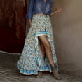 thumbnail image 2 of Youmylove Women Bohemian Printed High Waist Vacation Asymmetric Skirt Versatile Beach Trendy Leisure, 2 of 4