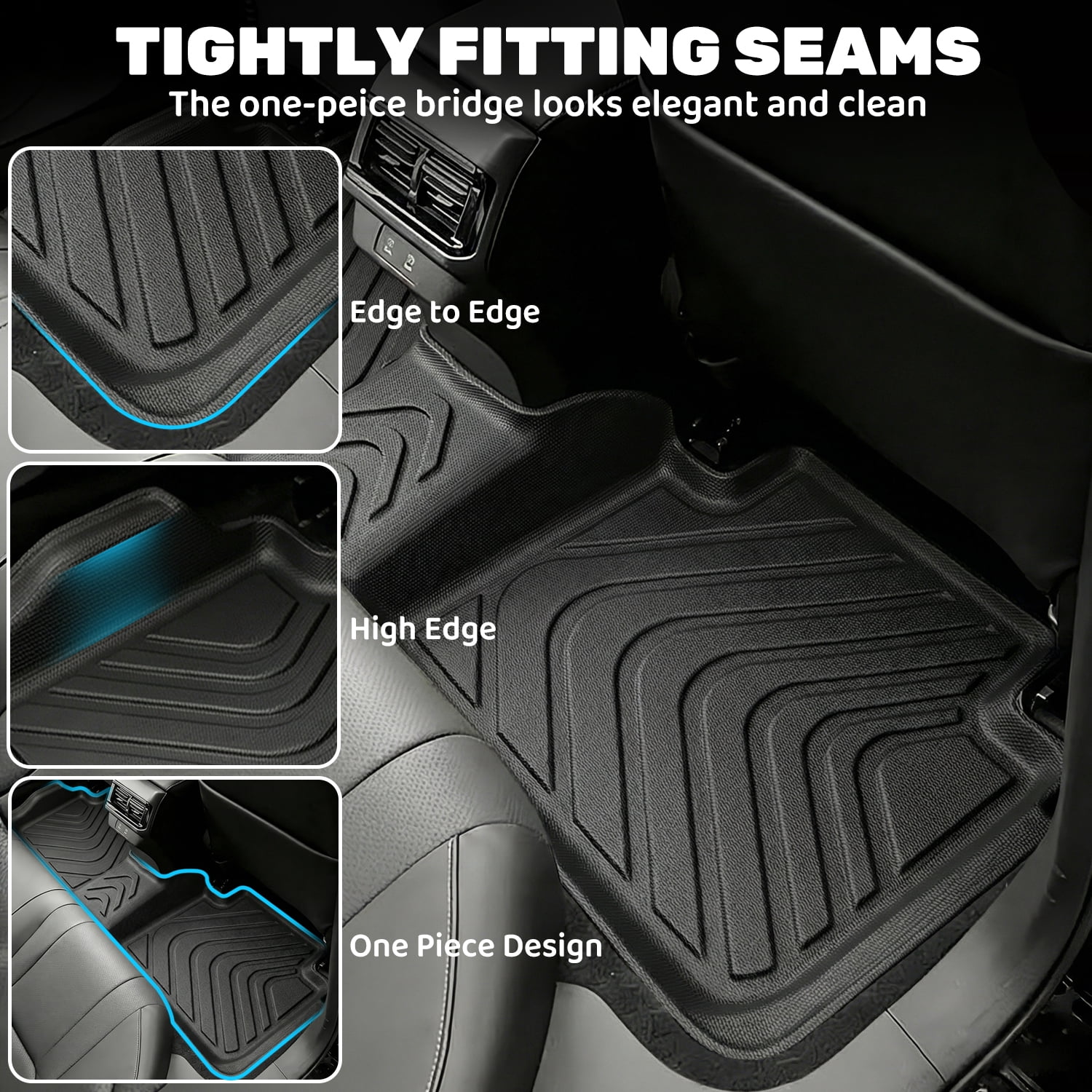 WUTGHUI TPE All Weather Floor Mats for Honda HRV 2026 2025 2024 2023 (Include Hybrid & Sport/LX/EX-L) & Acura ADX 2025