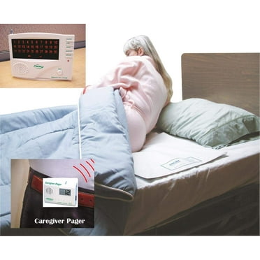 Cordless/Wireless Bed Alarm System with Pager - 20" x 30" Pad