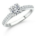 thumbnail image 2 of Gem Stone King 10K White Gold IGI Certified Lab Grown Diamond Women Engagement Ring | 1.24 Cttw | Center Cushion Cut Diamond 1 Ct | D-E Color | VS1-VS2 Clarity (Size 9), 2 of 5