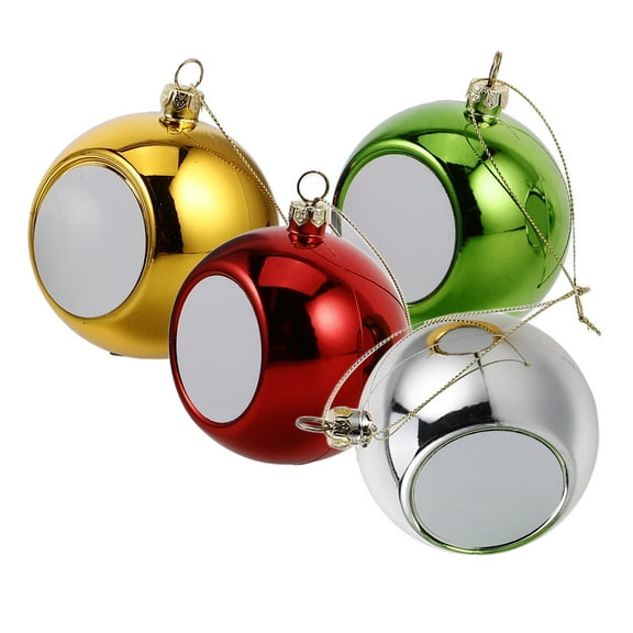 4 Pcs Christmas Tree Photo Baubles Ball Ornaments Decoration Vacation