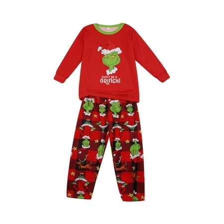 

Pudcoco Parent Child Chirstmas Pajamas Set Long Sleeve Round Neck Tops Pants