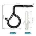 12 Pack Q Hanger Hooks Outdoor Screw Hooks with Safety Buckle Design