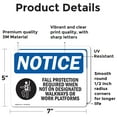 thumbnail image 2 of (2 Pack) Fall Protection Required When Sign With Symbol OSHA Notice Sign 7 Inch X 5 Inch Vinyl Label Decal Sticker Weather Resistant, UV Protected for Workplace, Business, and, 2 of 7
