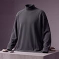 thumbnail image 4 of LODIENY Big and Tall (M-5XL) Mock Neck Undershirt for Men Long Sleeve Knit Thermal Base Layer Tops Relaxed Fit Basic Fall Winter Clothing Gray XXL, 4 of 7