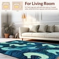 thumbnail image 2 of Flatwoven High Traffic Area Rug, Elegant Coastal Seahorse with Blue Gradient and Symmetrical Wave, Non Slip, Stain Resistant, Washable Area Rugs for Living Room, Bedroom(Blue, 4X6), 2 of 8