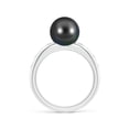thumbnail image 2 of Angara Tahitian Cultured Pearl Ring with Flush-Set Diamonds in 14K White Gold for Women | June Birthstone Jewelry for Her, 2 of 8