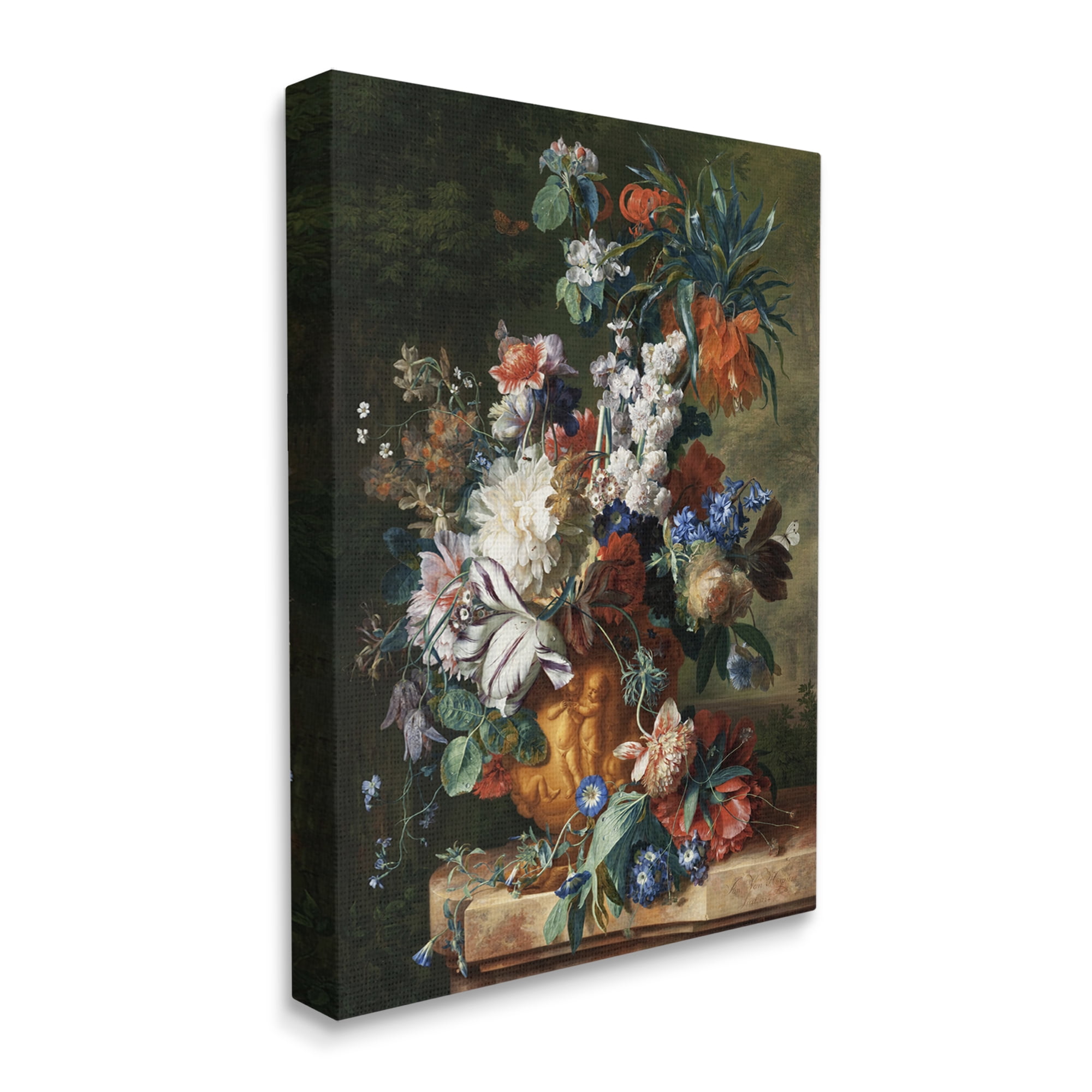 Stupell Industries Bouquet of Flowers in Urn Jan van Huysum Painting Painting Gallery Wrapped Canvas Print Wall Art, Design by one1000paintings