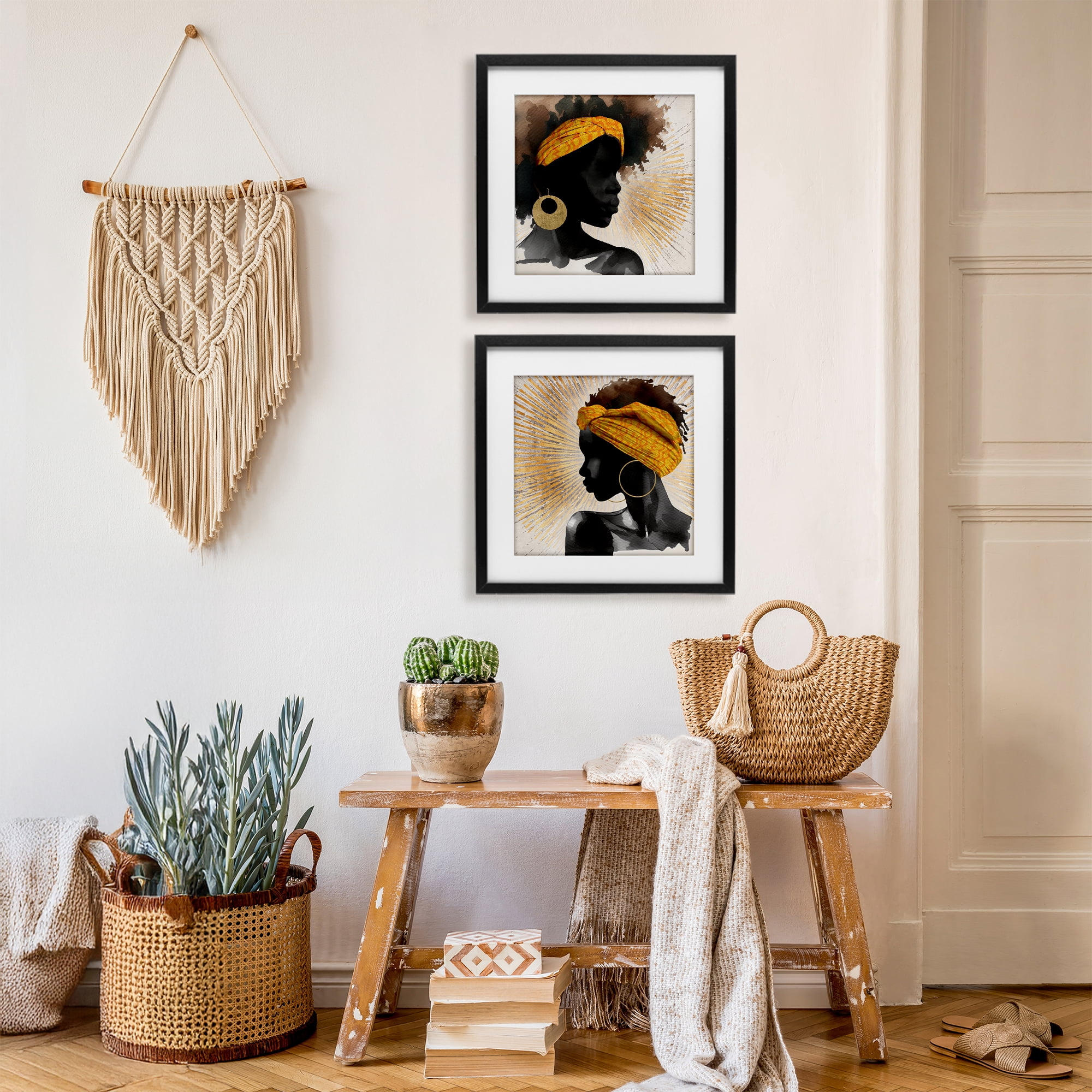 Stupell Industries Radiant Portraits Of Women 2 Piece Black Framed Print Under Glass Set, design by CAD Designs